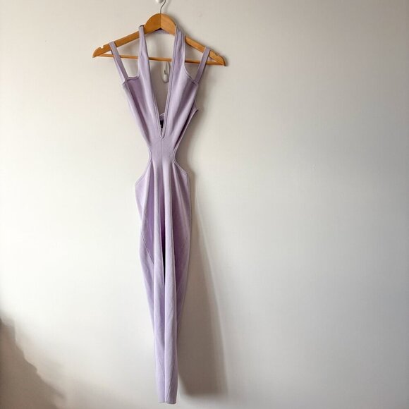REVOLVE x Michael Costello Naomi Cut Out Knit Midi Dress Dusty Lilac NWT Sz Sm - Picture 4 of 9